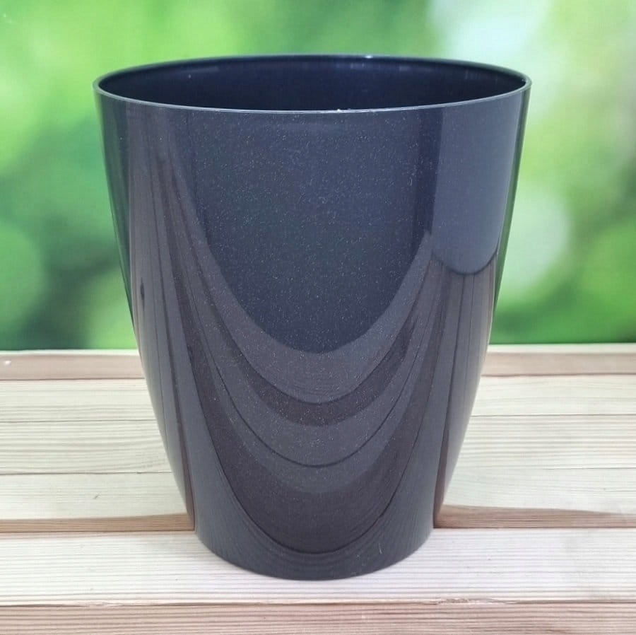 Doniczka osłonka storczyka GRAFITOWA DUŻA 16cm Maks. szerokość 16 cm