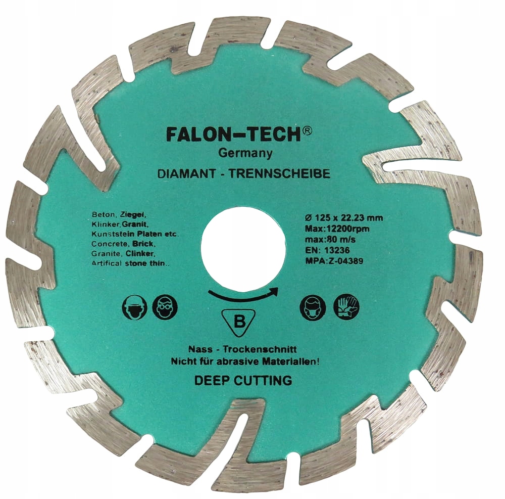 TARCZA DIAMENTOWA SEGMENTOWA 125mm DO CIĘCIA BETONU KOSTKI GŁĘBOKIE CIĘCIE