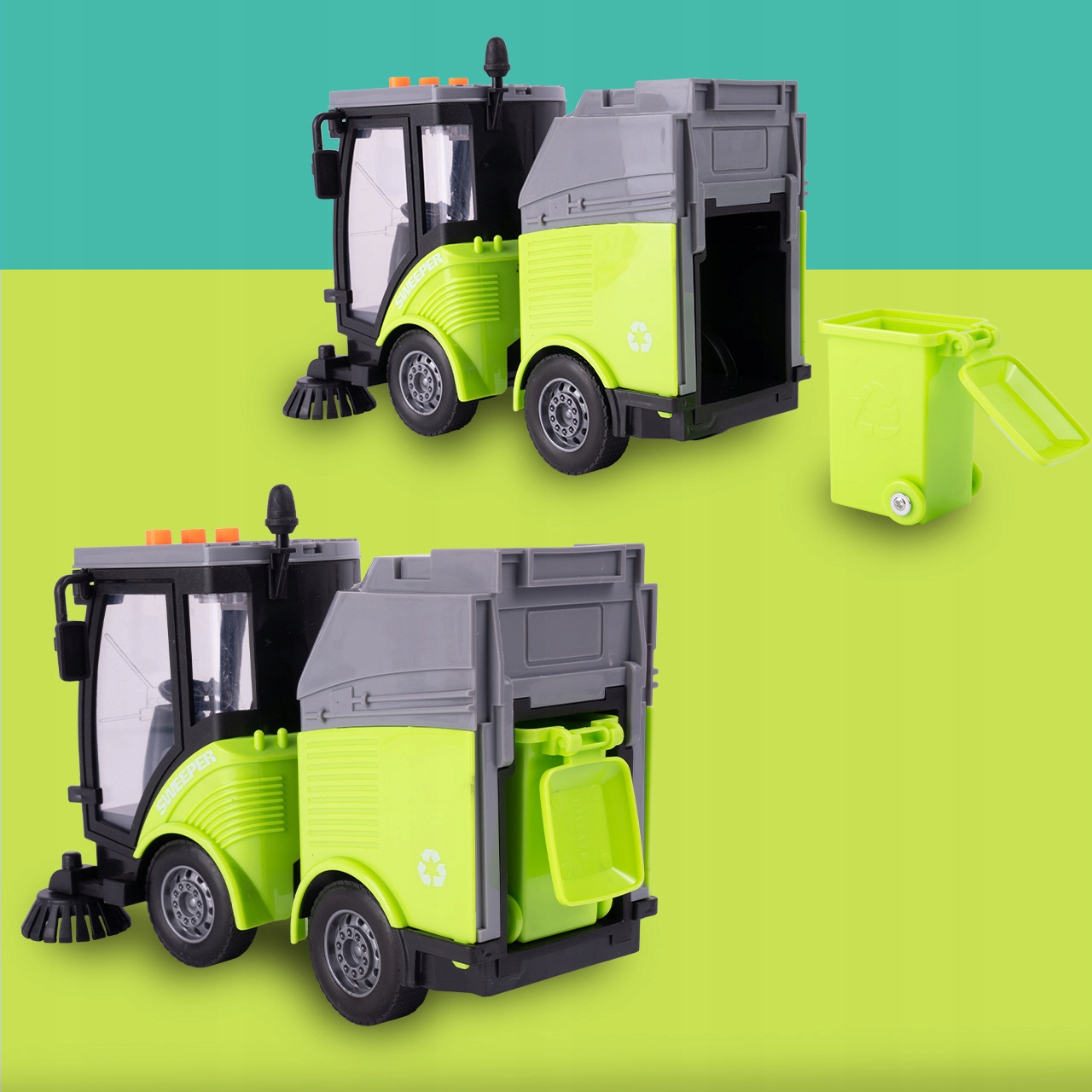 ZAMIATARKA ŚMIECIARKA ULICZNA ECO LED + Dźwięk Skala 1:16