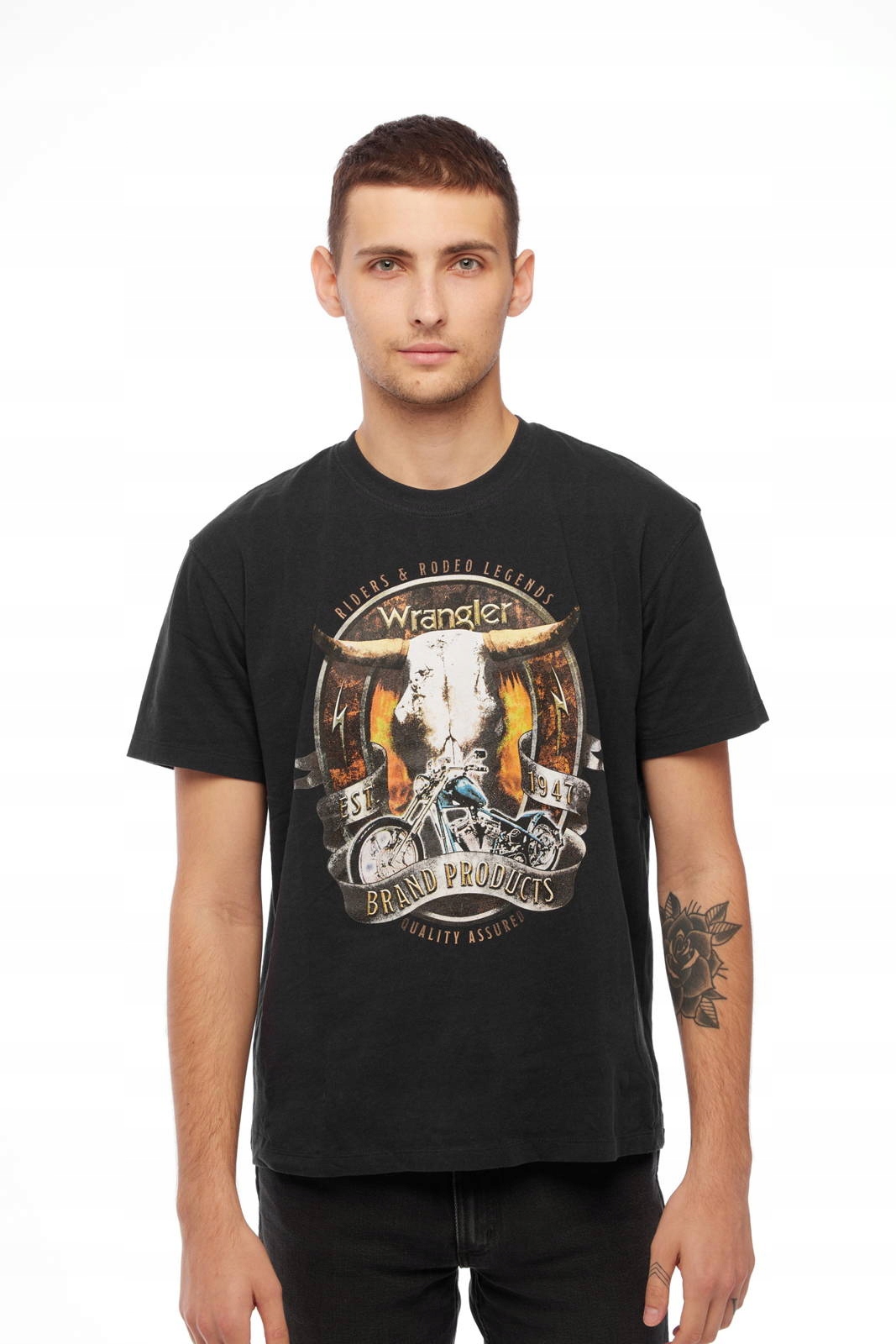 

Wrangler Ss Bull Tee Faded Black W7ADGFXV6 S