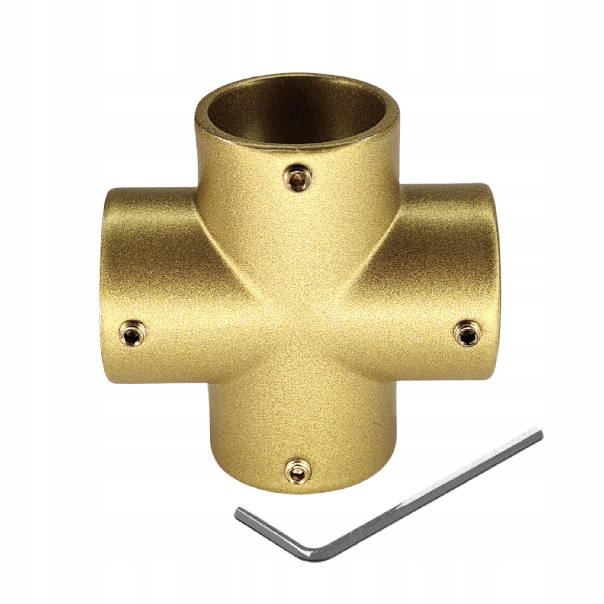 

Łącznik meblowy złącze czterokierunkowe 25mm złoty