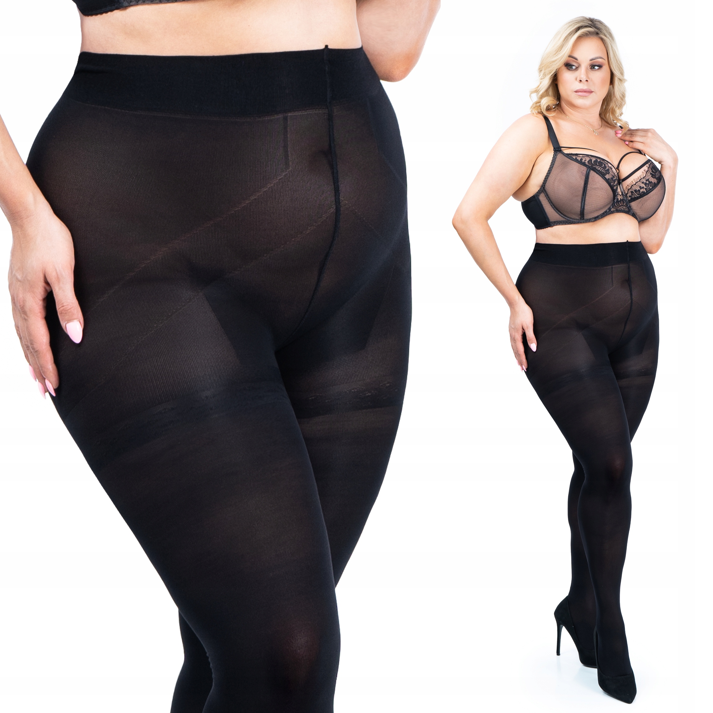 

Rajstopy Push Up duże Kryją wyszczuplają Plus Size