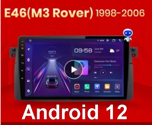Radio BMW E46 serii3 ANDROID 12 GPS WiFi 4/64 PRO