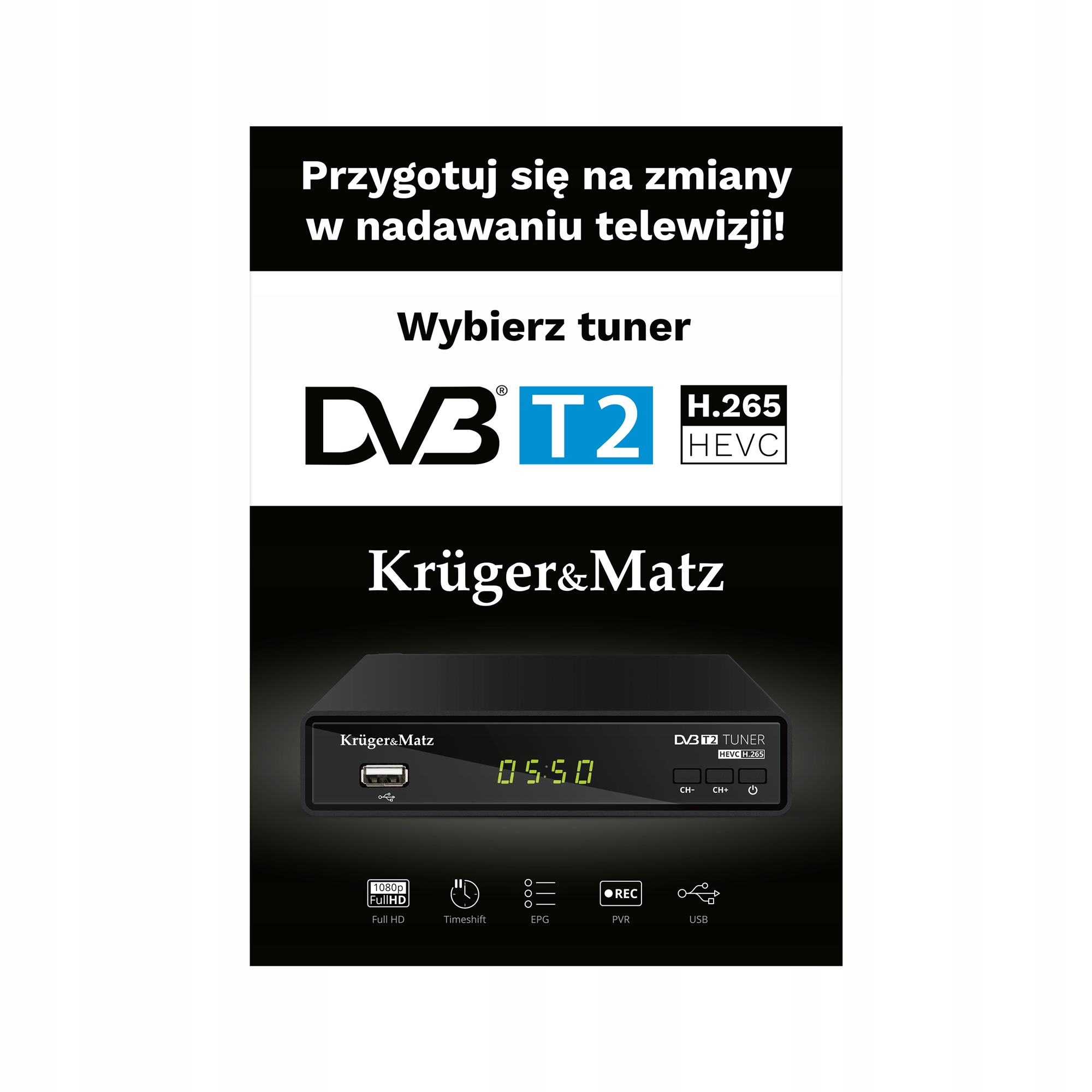 MR-KM-202 Plakat Kruger&Matz Tuner DVB-T2