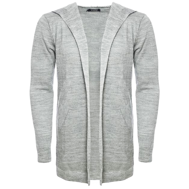 

Sweter Męski Narzutka z Kapturem Przedłużony