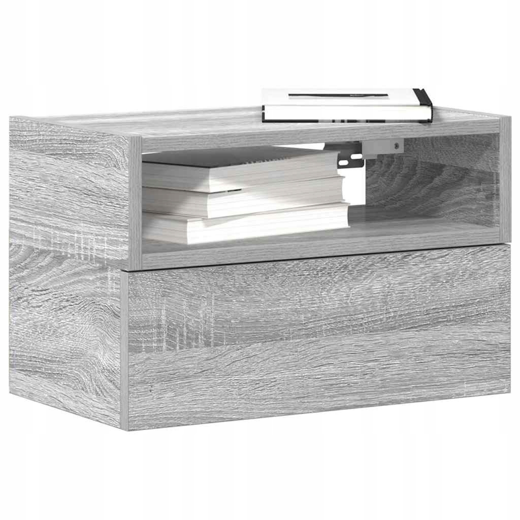 Závesné nočné stolíky, 2 ks, sivý dub sonoma, 45x26x28,5 cm