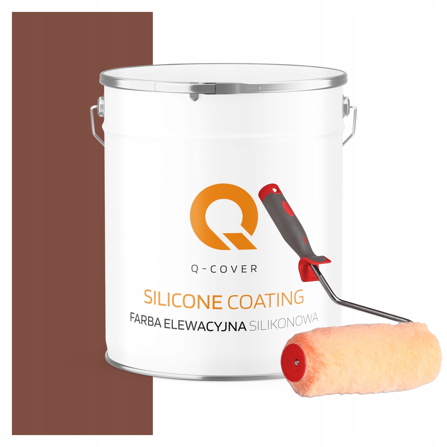 Vonkajšia fasádna farba na omietku 5L Hnedá Tmavá Uv valček