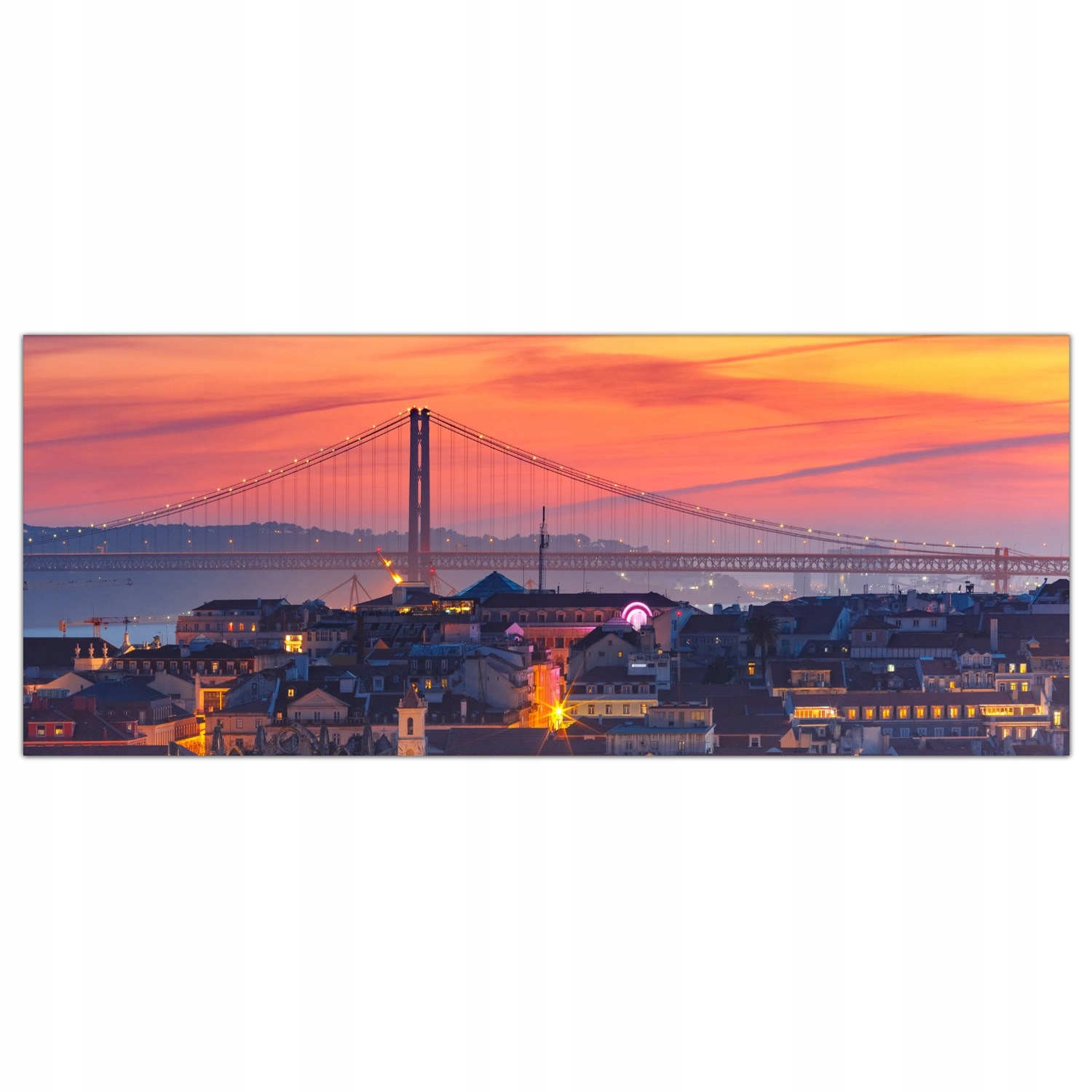 

Hartowany Obraz Szklany Most Zachód Słońca 125x50