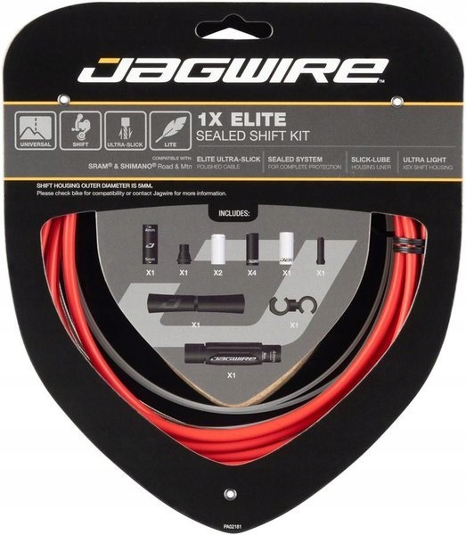 Sada Jagwire 1X Elite Sealed s přehazovačkou červená