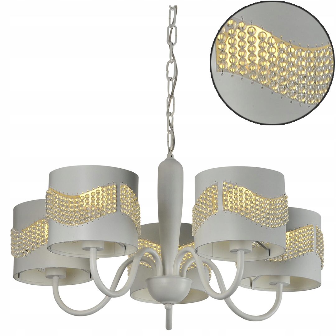 Stylové stropní svítidlo 5X60W E27 bílé