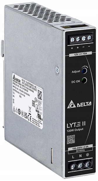 Zasilacz Napięciowy Impulsowy Na Szynę Din 120W 10A 12V Delta Electronics