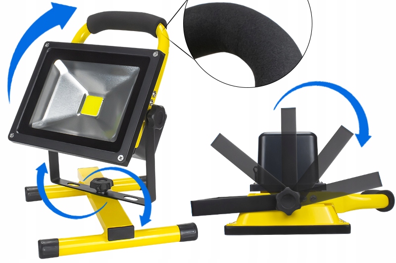 NAŚWIETLACZ AKUMULATOROWY LED HALOGEN BUDOWLANY SIECIOWO-AKUMULATOROWY IP65 Waga produktu z opakowaniem jednostkowym 1 kg