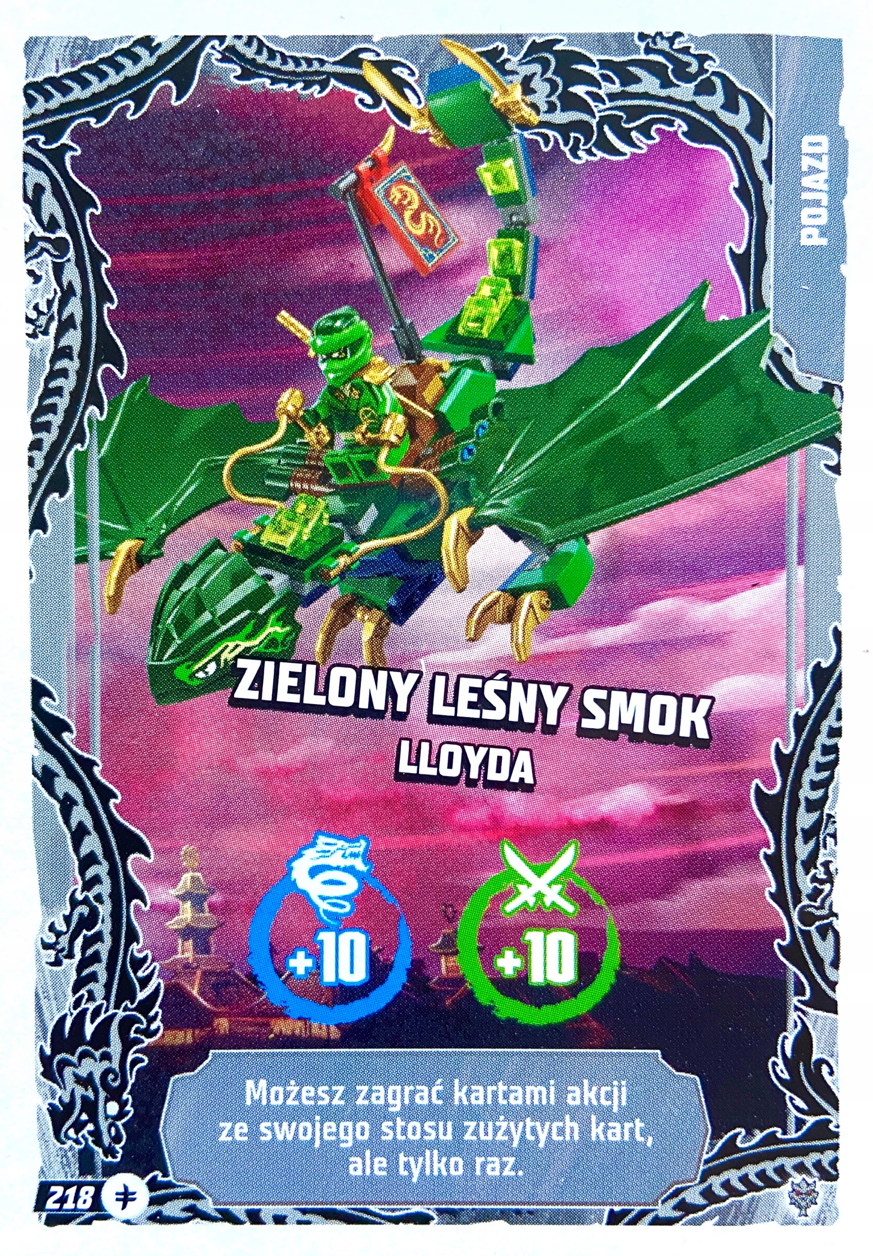 Lego Ninjago 2026 seria 11 karta wyjątkowa 218 Zielony Leśny Smok Lloyda