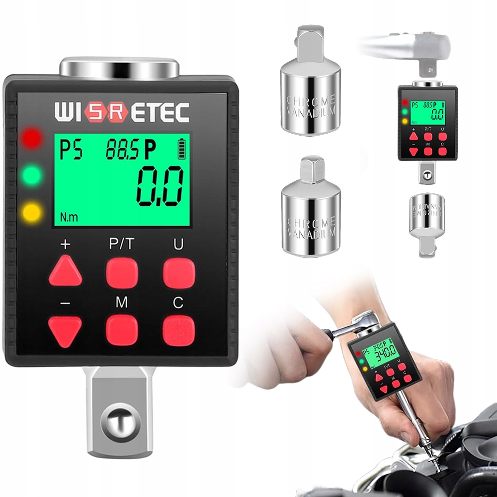 LCD Digitální Elektronický Momentový Adaptér 17-340 Nm 5 Režim Měření
