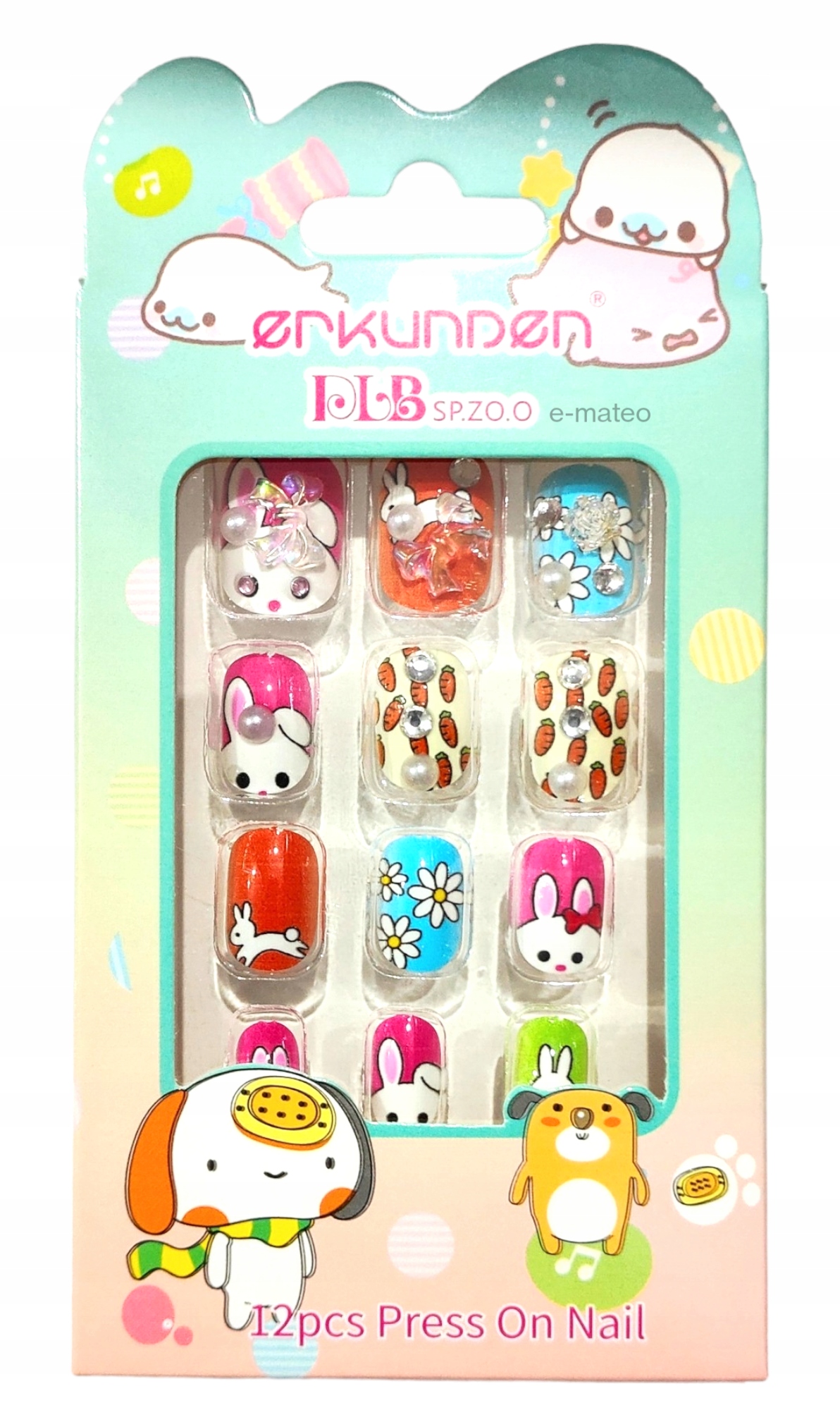 SZTUCZNE PAZNOKCIE TIPSY DLA DZIECI SAMOPRZYLEPNE