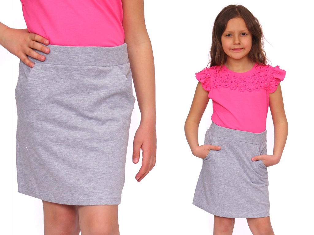 

Spódniczka Mini Kieszonki Tuba Bawełna Kolory 98