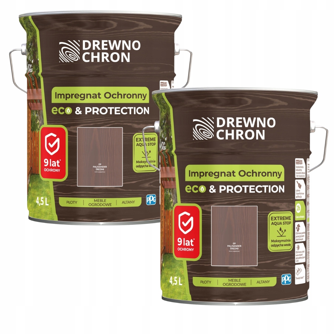 Set Drewnochron Eco&protection 2x4,5L Impregnat Palisander Střední 9L
