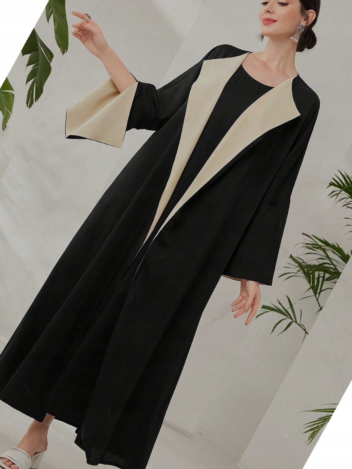 Dámský komplet s přehozem Černý Elegantní Maxi Šaty L 40