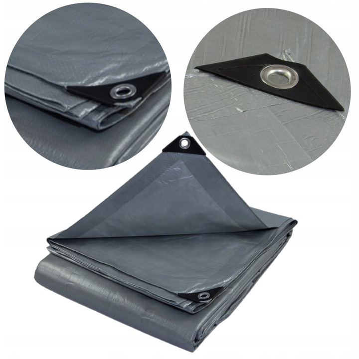 PLANDEKA TARAS GRUBA SZARA MOCNA wodoodporna 10x15 Producent Bradas