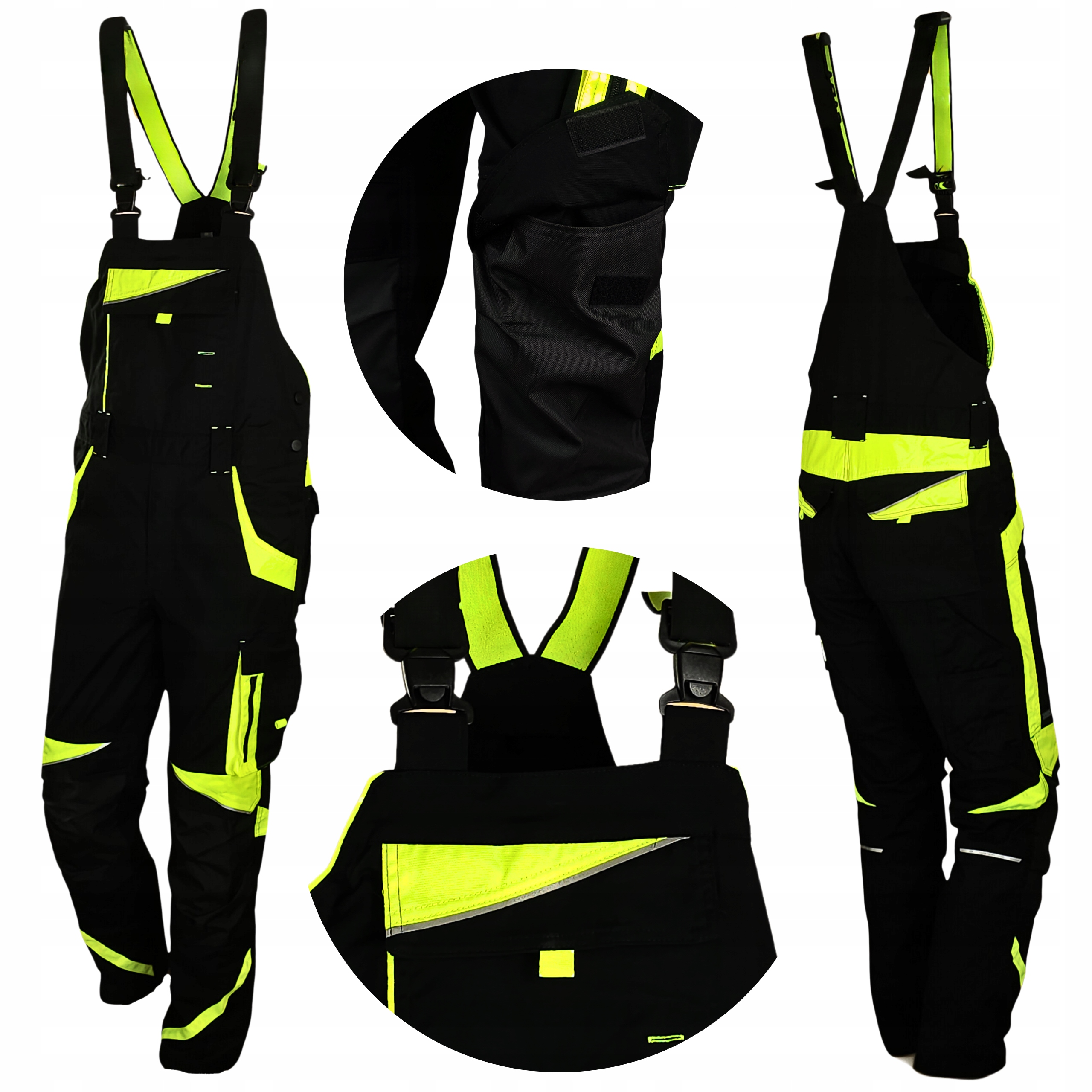 Pracovní kalhoty ochranné Zahradníky Bozp Silné Elastické Stretch Neon