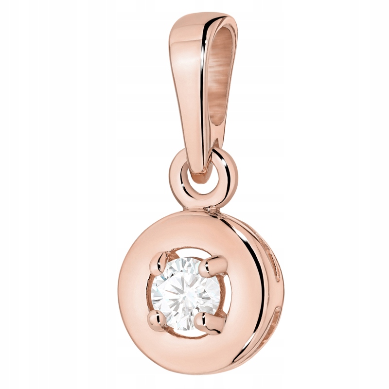 Krásný Zlatý Přívěsek 585 s Briliantem 0,10 ct