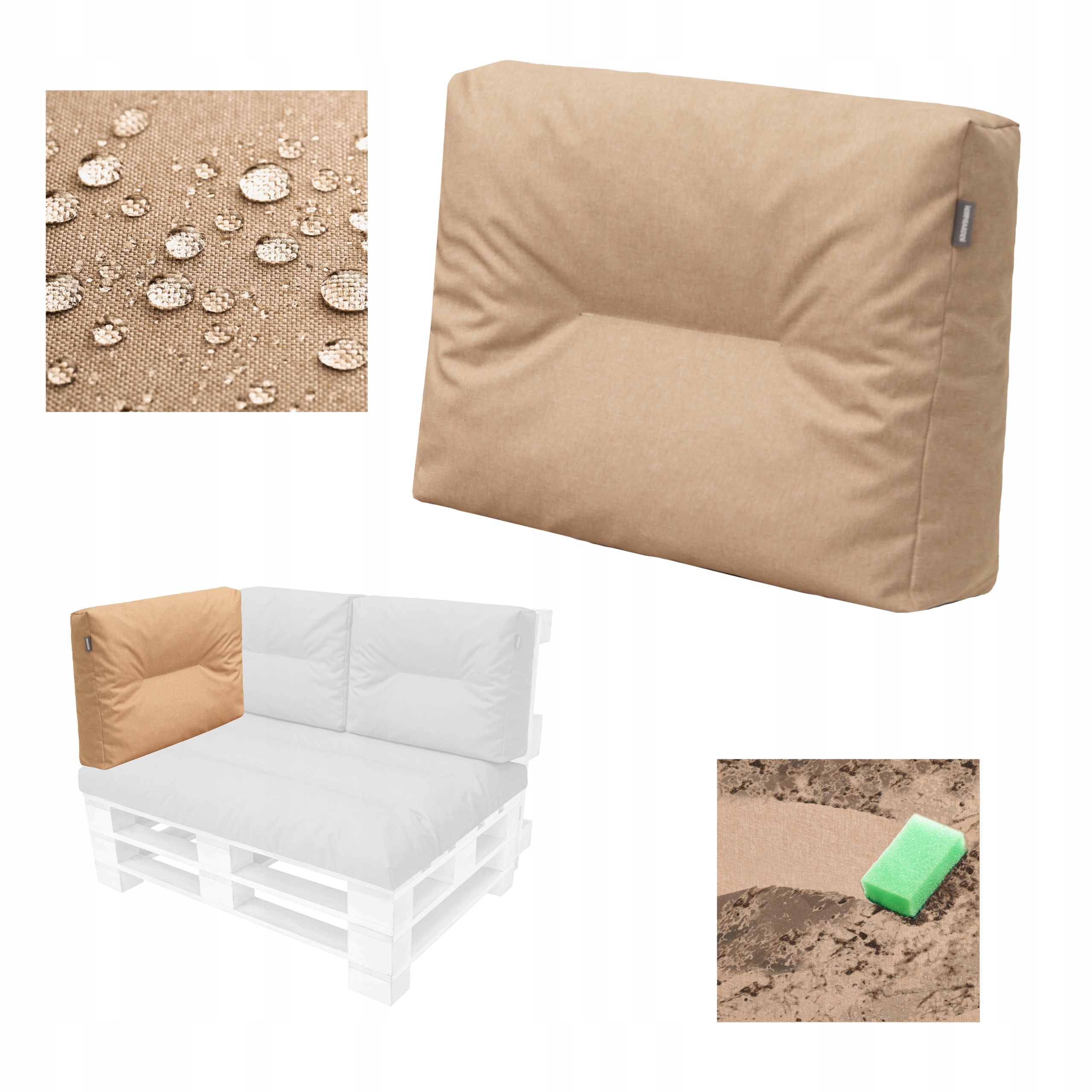 Polštář poduška Flora 59x45 cm, polštář na palety, voděodolný, antiUV