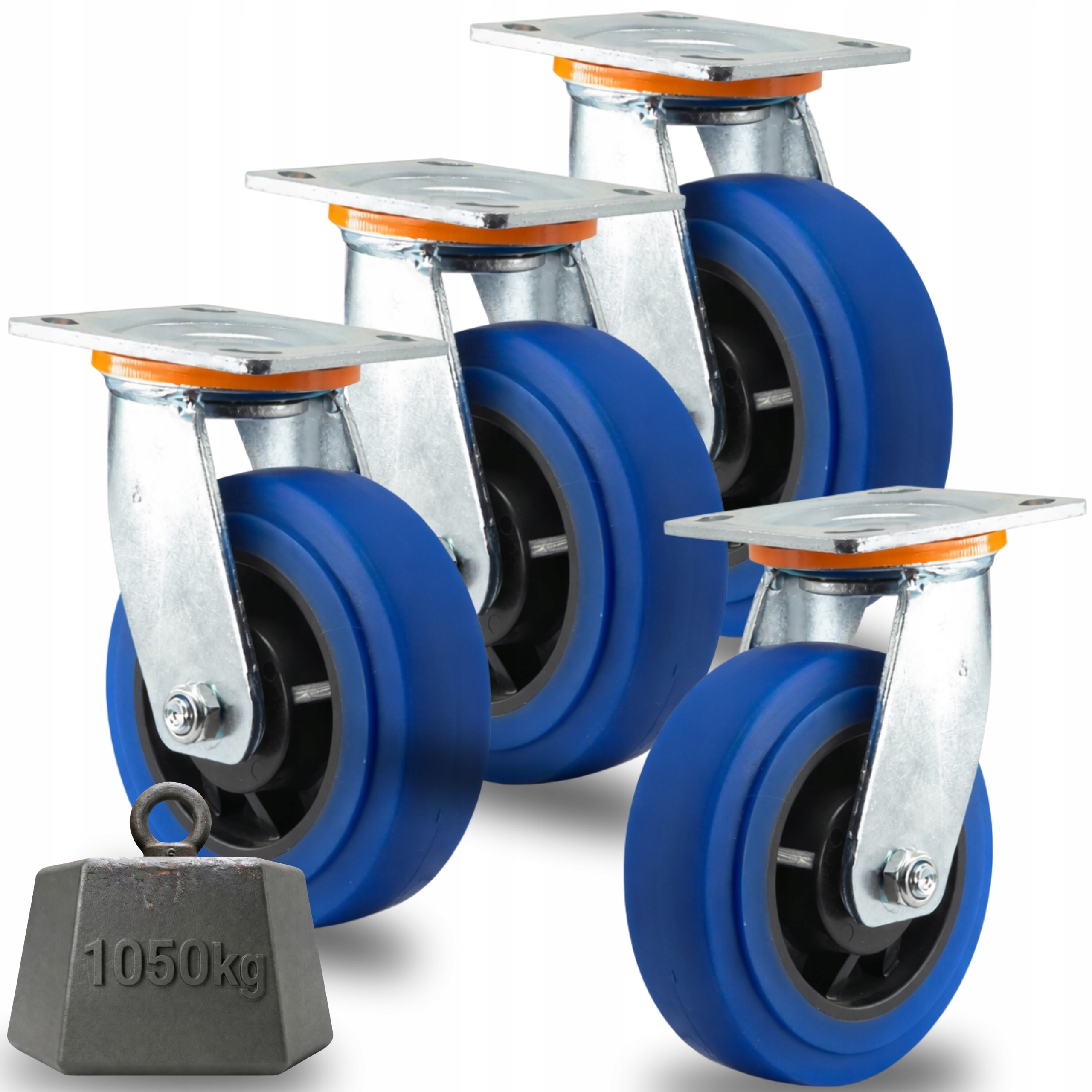 Kolečka 125 mm Otočná Sada 4 ks pro velké zatížení 1050 kg Tpr Tichý chod