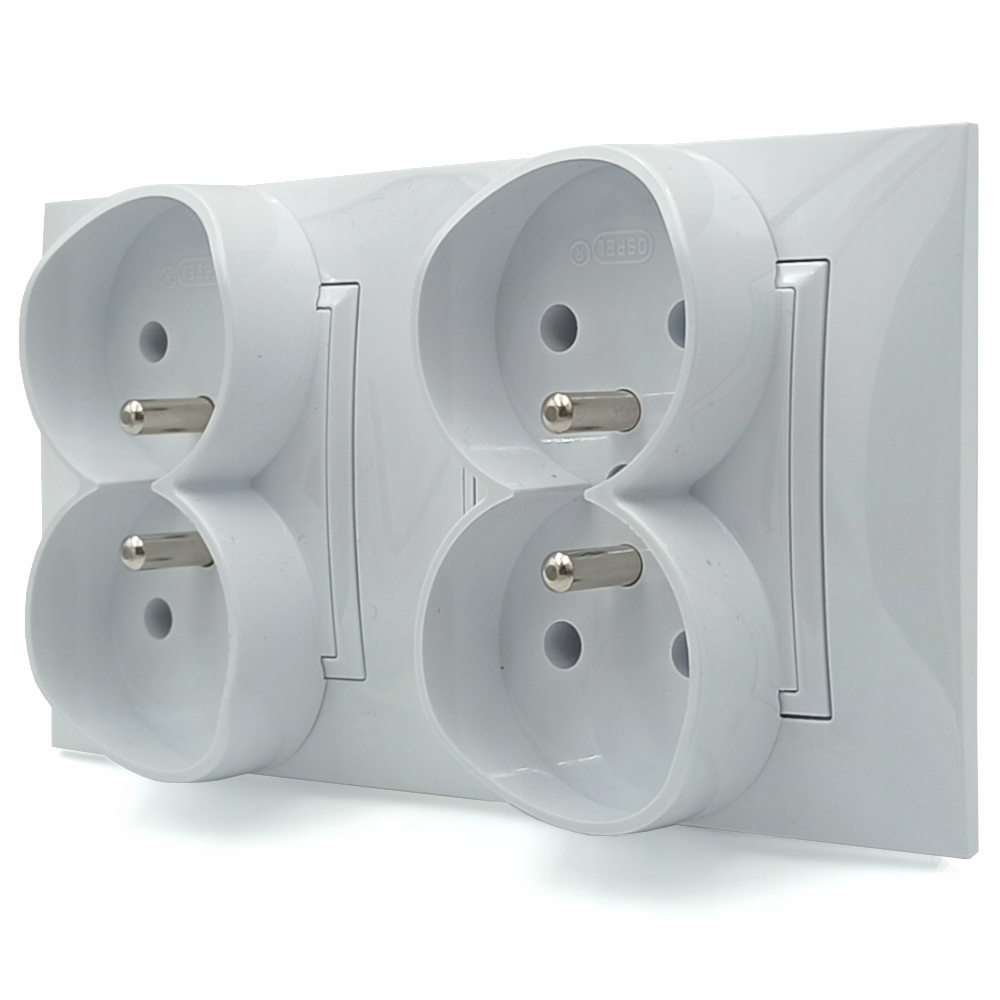 GNIAZDO KUCHENNE GNIAZDKO BIAŁE 2x PODWÓJNE