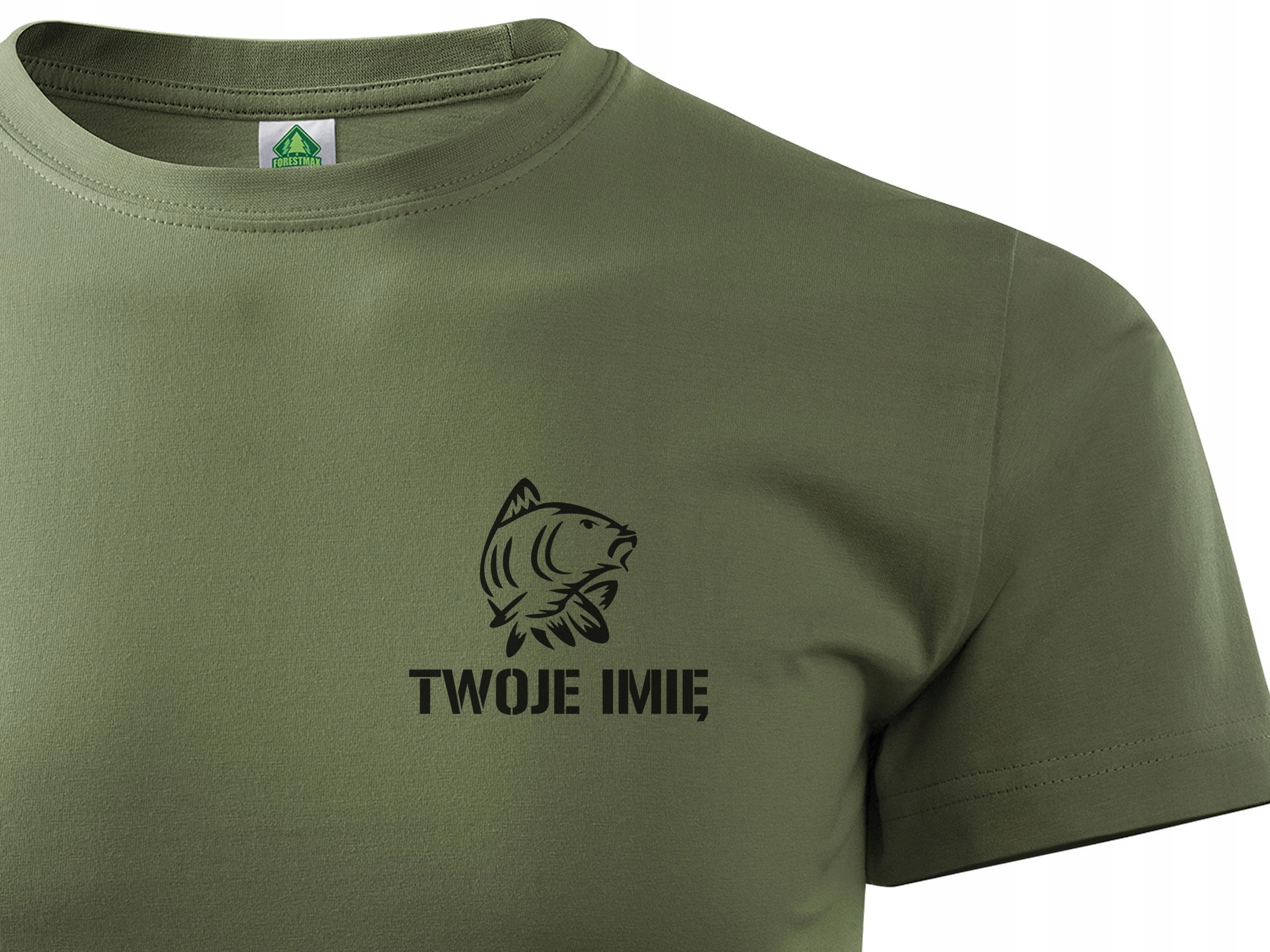 

Bawełniany T-shirt na ryby nadruk Karp + imię