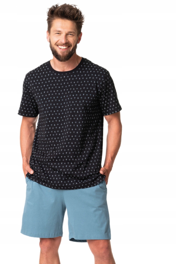 KEY PIŻAMA MĘSKA MNS 901 A24 XXL GRANATOWO-NIEBIESKA