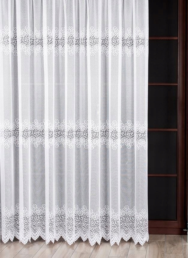 Firana żakardowa Violetta 400x180cm prosta (gotowa) z obszyciem Rodzaj Firana pojedyncza