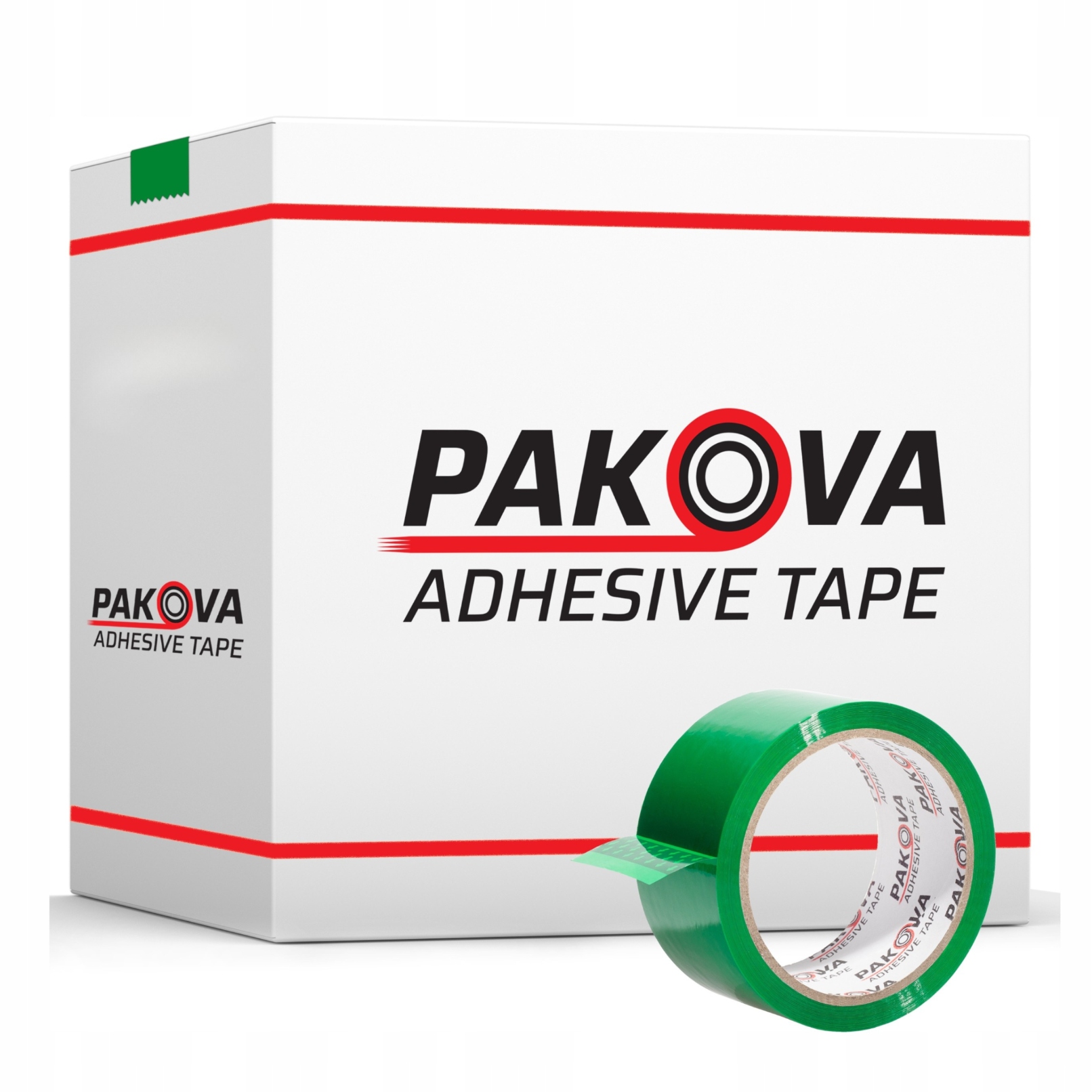 Taśma Pakowa Zielona 48/100y Klejąca Mocna Pakova 36szt