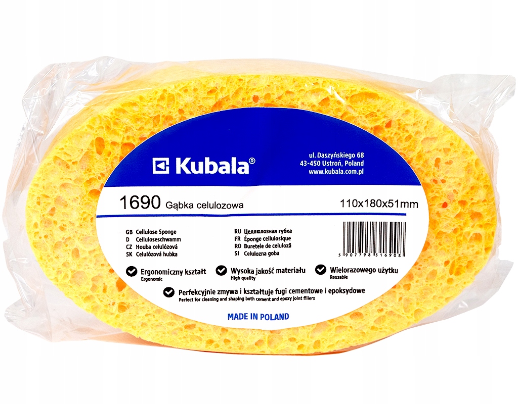 

Kubala Gąbka Celulozowa 110 X 180 X 51 1690