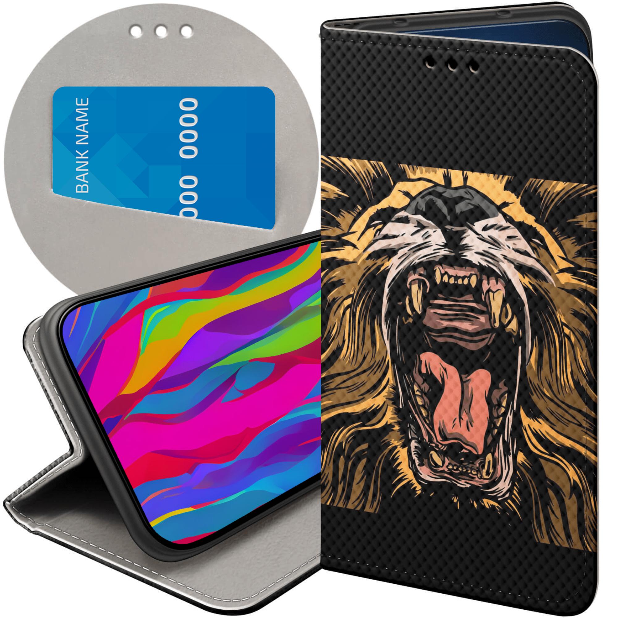 Etui Z Klapką Do Apple Iphone 13 14 Lew Lwy Lwica Futerał Pokrowiec
