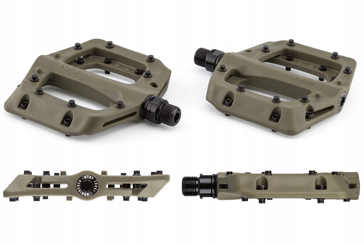 Plošinové pedály Ns Bikes Bistro Army Green Dirt PumpTrack Lehké 295 g