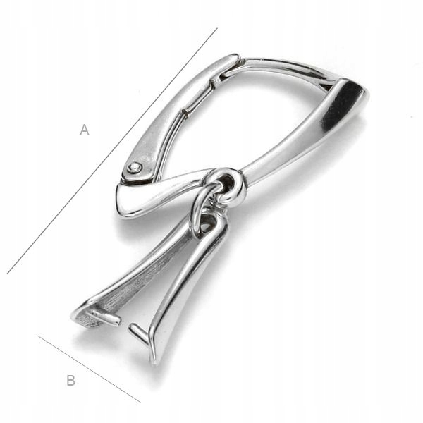 Zavírací náušnicové háčky na kameny, stříbro 925 rhodiované