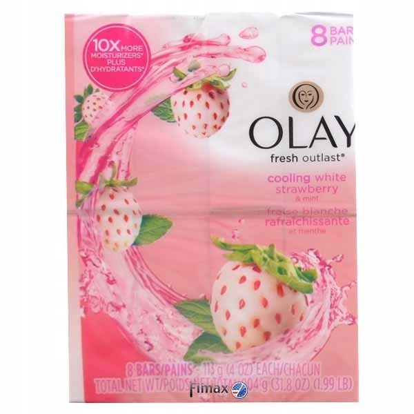 Mýdlo v kostce Sada 8 x 113 g Olay Fresh Cooling White Strawberry Mint