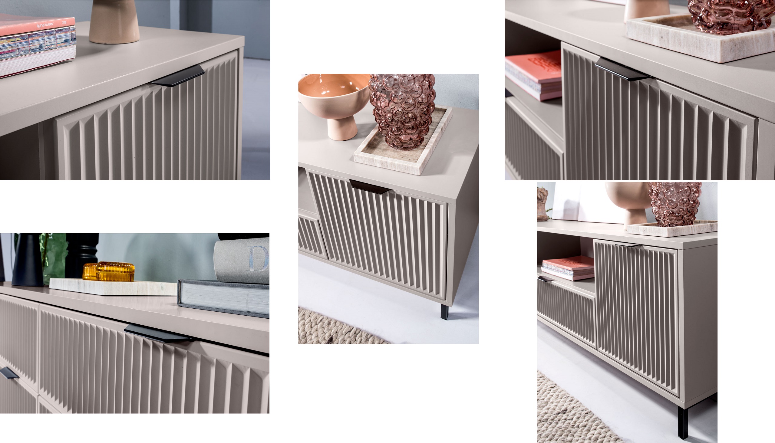 Witryna słupek przeszklona z szafką szufladą Marka Jarstol