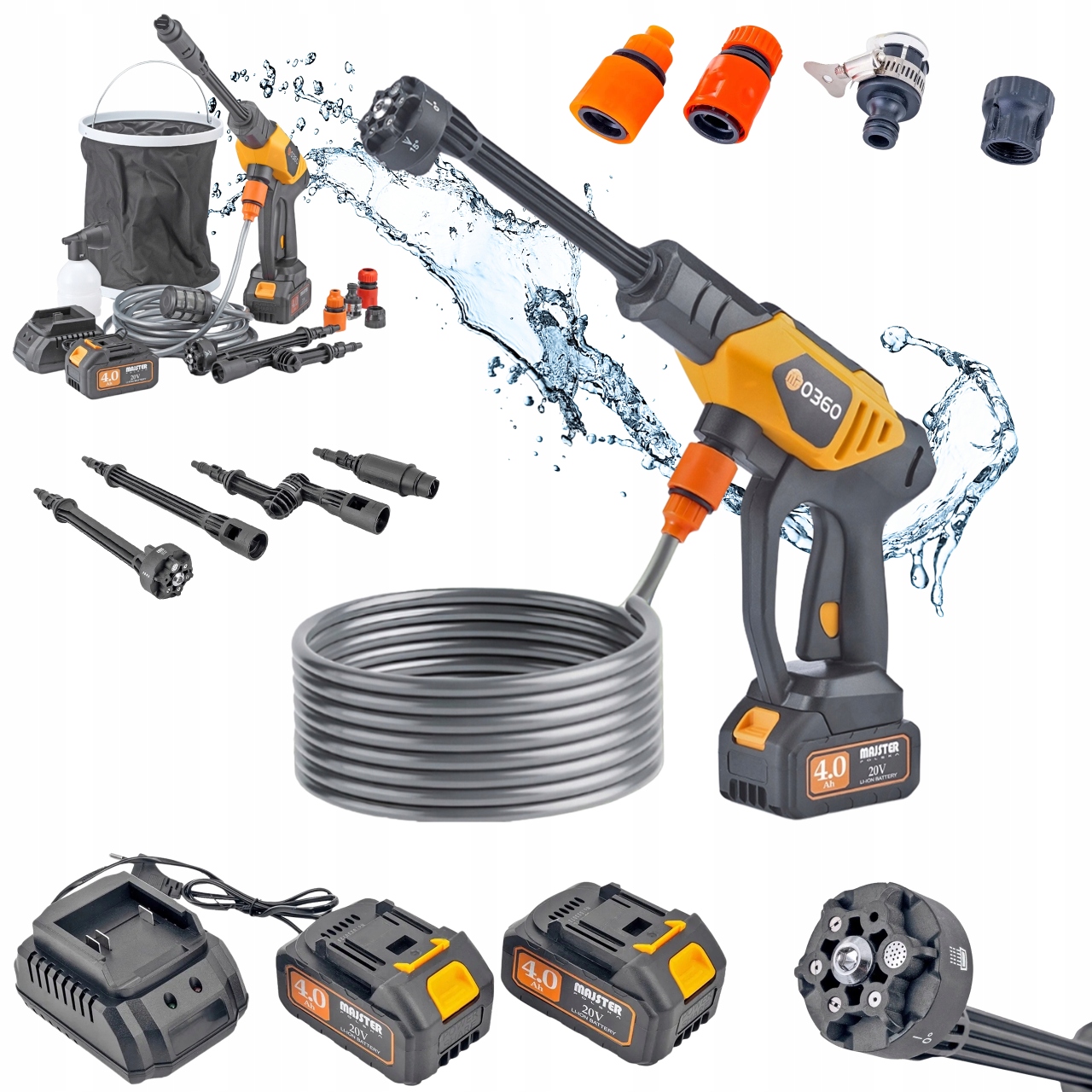 Myjka ciśnieniowa Samozasysająca 60Bar akumulatorowa LI-ion do mycia okien