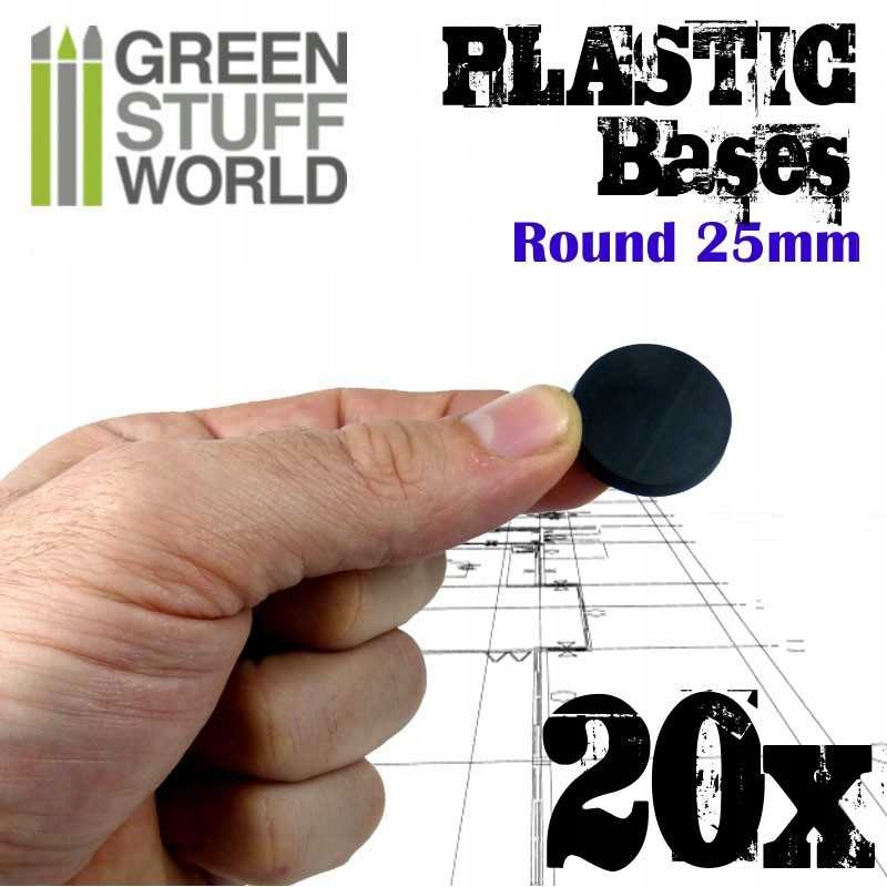 GSW 9821 Plastic Bases - Round 25mm BLACK (podstawka) Wydawca Green stuff world