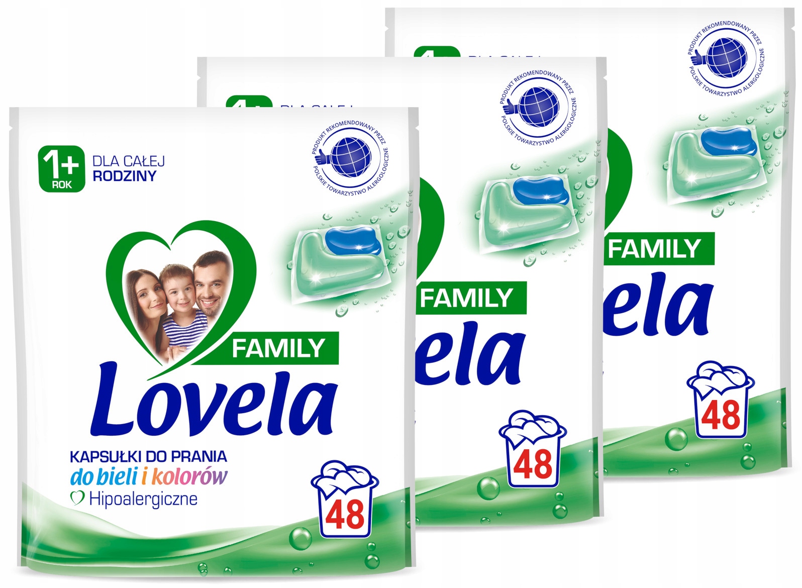 Levně Lovela Family Kapsle hypoalergenní, bílé a barevné, sada 3 x 48 kusů