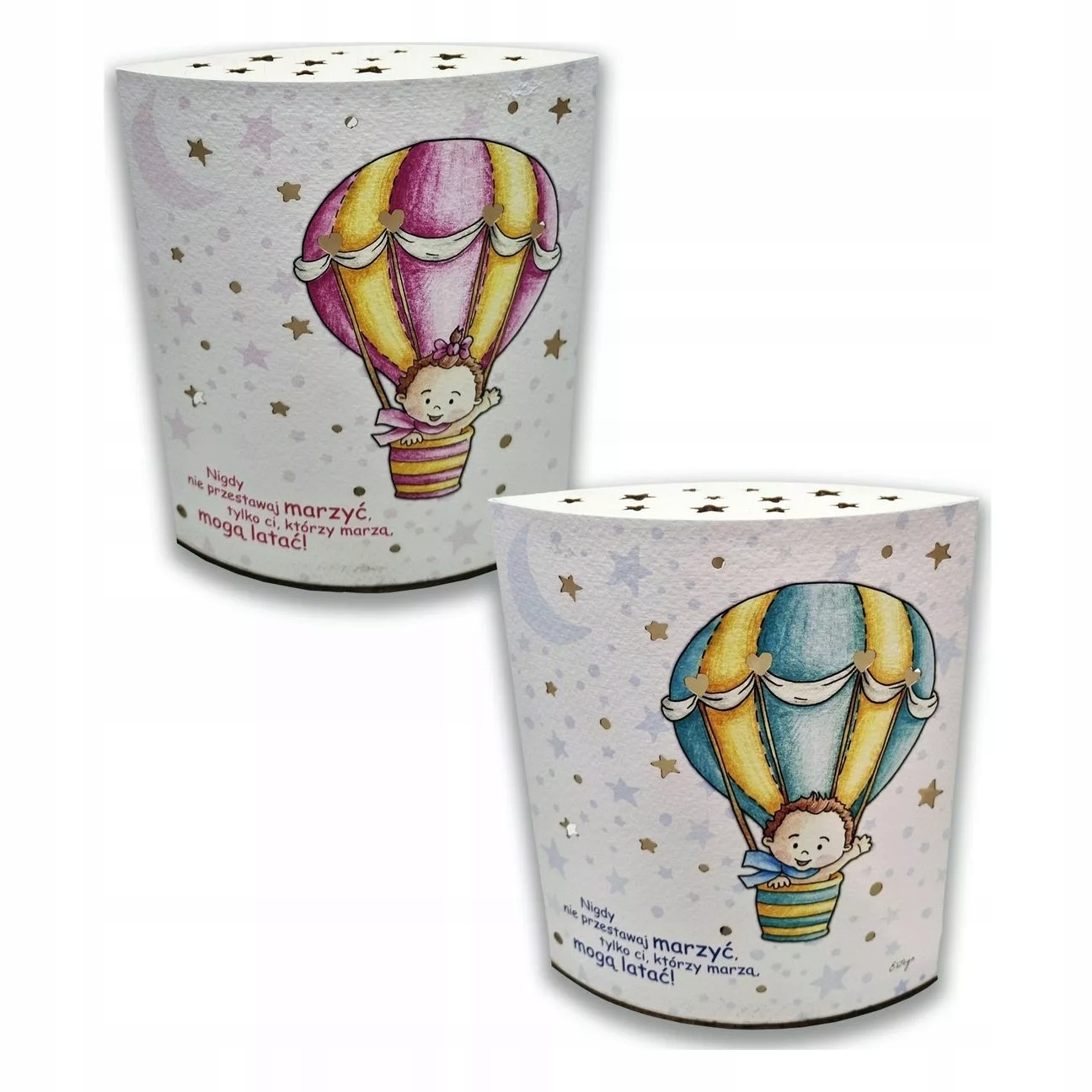 Lampka z obrazkiem Balonu | Rozmiar: 14x16 cm | Kolor: Różowy Marka inna marka