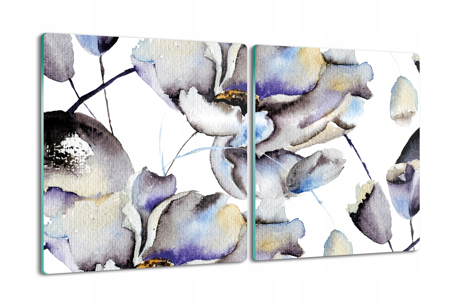 Kuchyňská deska Vál z tvrzeného skla 2x40x52 Květiny akvarel