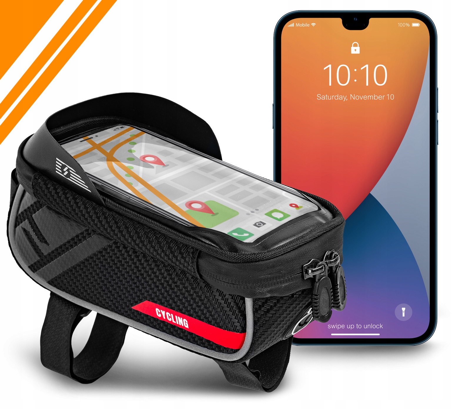 SAKWA NA ROWER TORBA ROWEROWA WODOOPORNY NA RAMĘ UCHWYT ŚCIĄGANY ETUI 1L Montaż na ramę