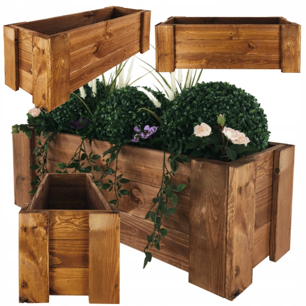 Truhlica herbárium kvetináč bylinkový obal na kvetináč drevený 30X80X30 cm Eko