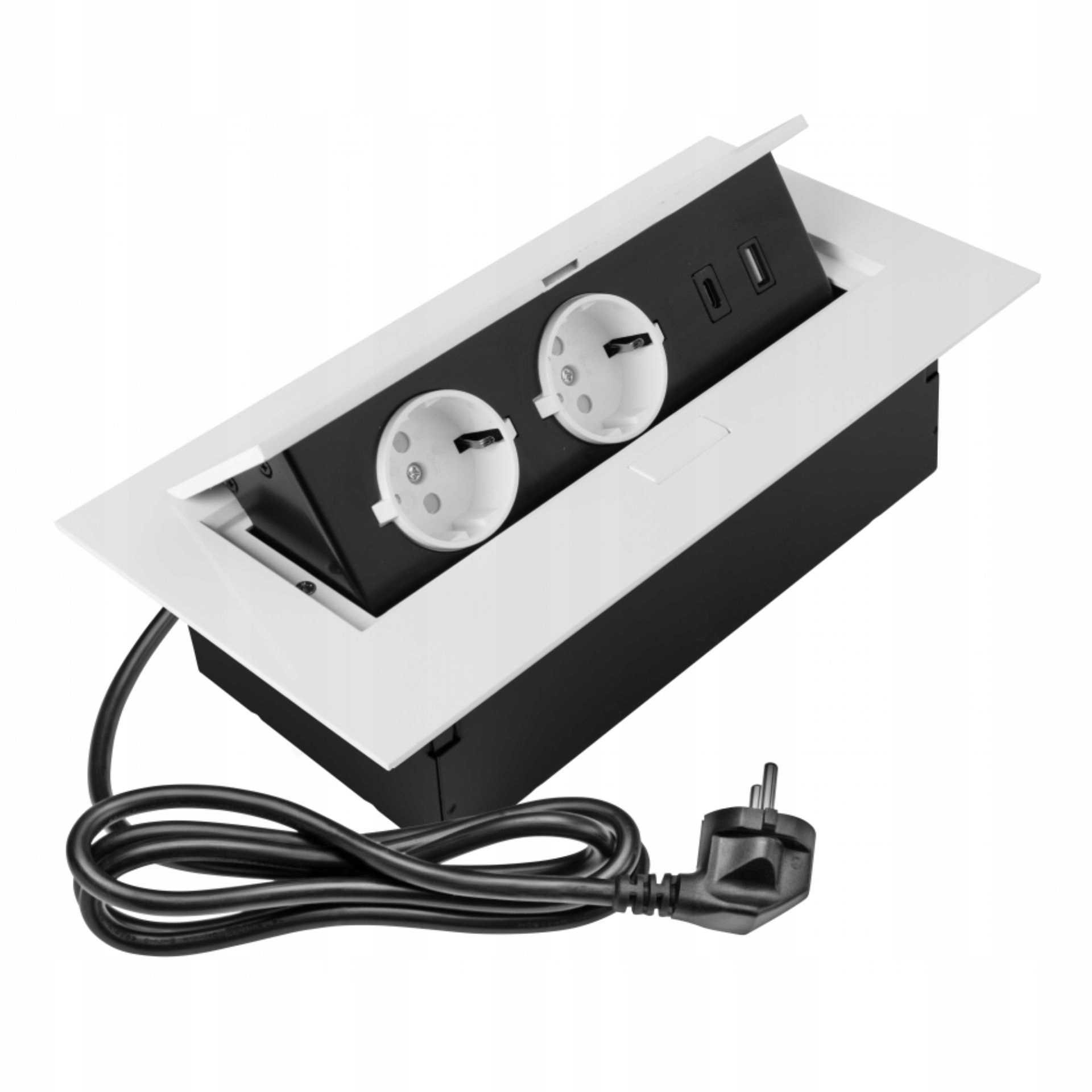 Zásuvka Gtv zasúvateľná do dosky 2x230V 1xUSB 1x Usb-c biela