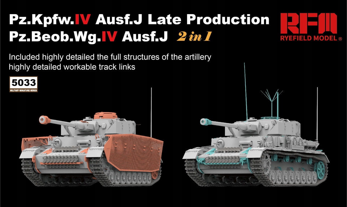 Pz.Kpfw.IV Ausf. J/Pz.Beob.Wg.IV AUsf. J (2in1) 1:35 Rye Field Model 5033