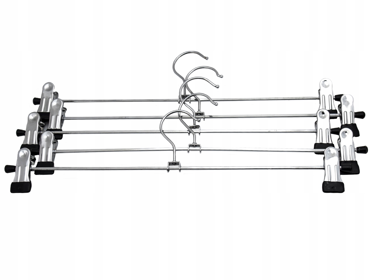 

Wieszaki metalowe chromowane z klipsami 40 cm 5szt