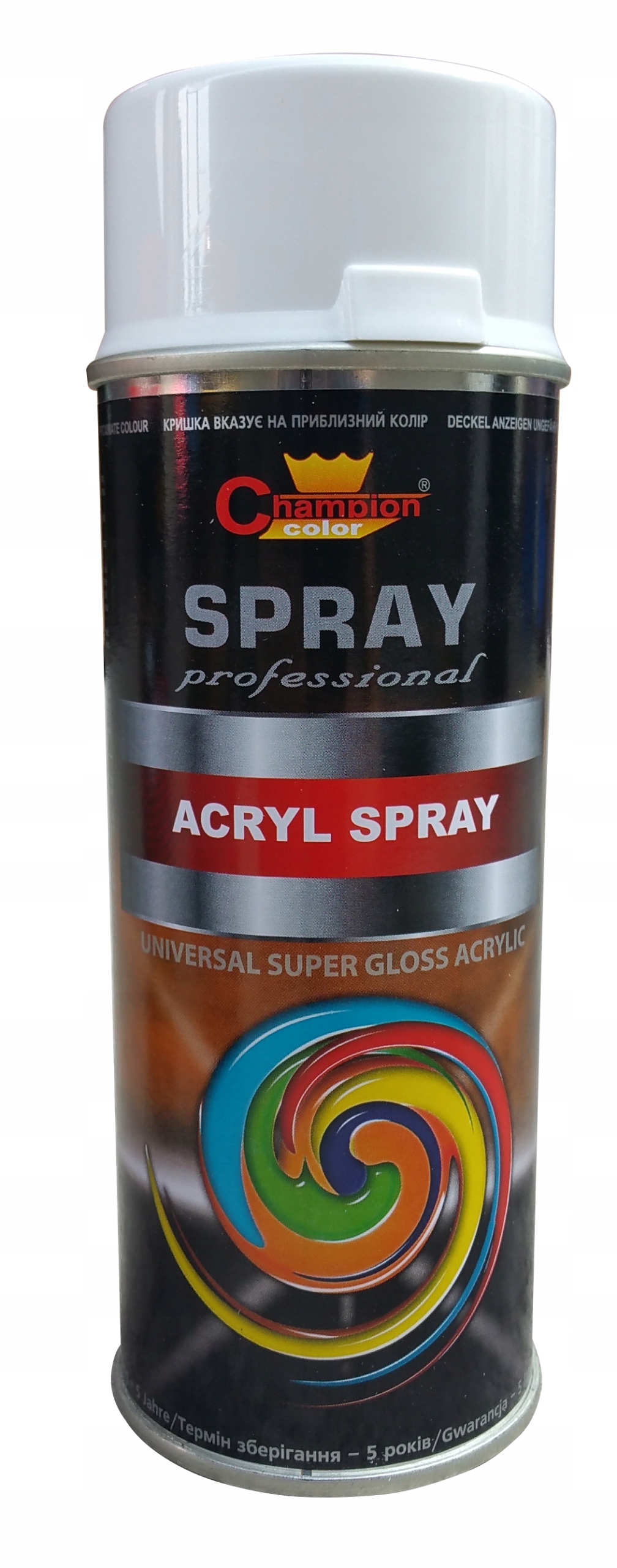 Champion Acryl Spray Farba Lakier Akrylowy Ral 9003 Biały Połysk 400ML