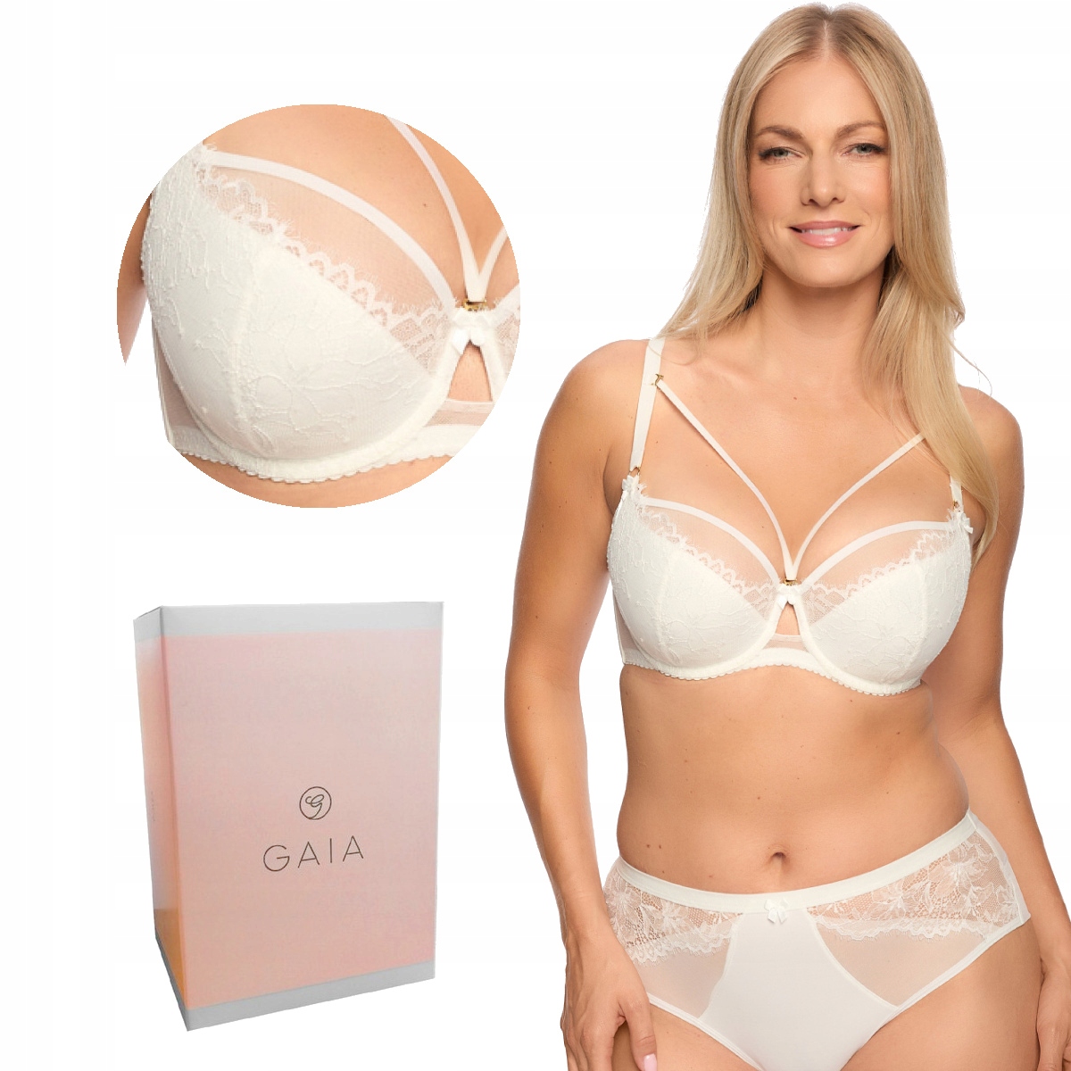 Podprsenka s krajkou Semi-Soft Laila 1280 polovyztužená ecru 100D